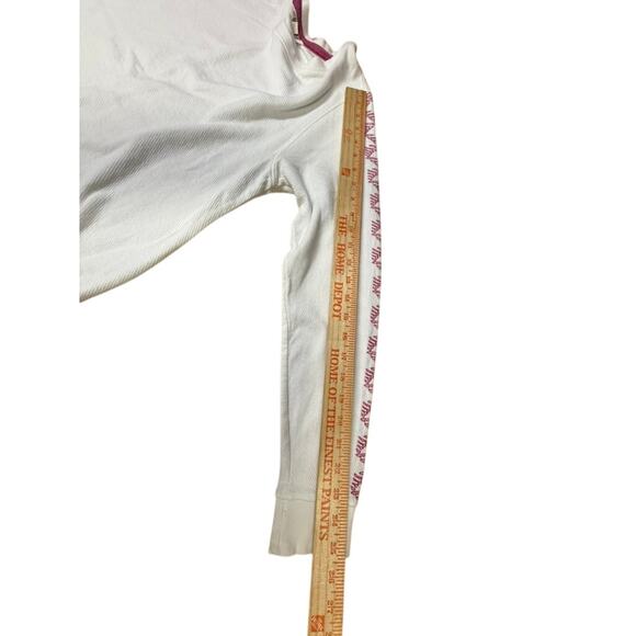 "Fat Face" White Long Sleeve Crew Neck Womens Shirt SZ 6 Embroidered Arms Gypsy - Picture 7 of 9